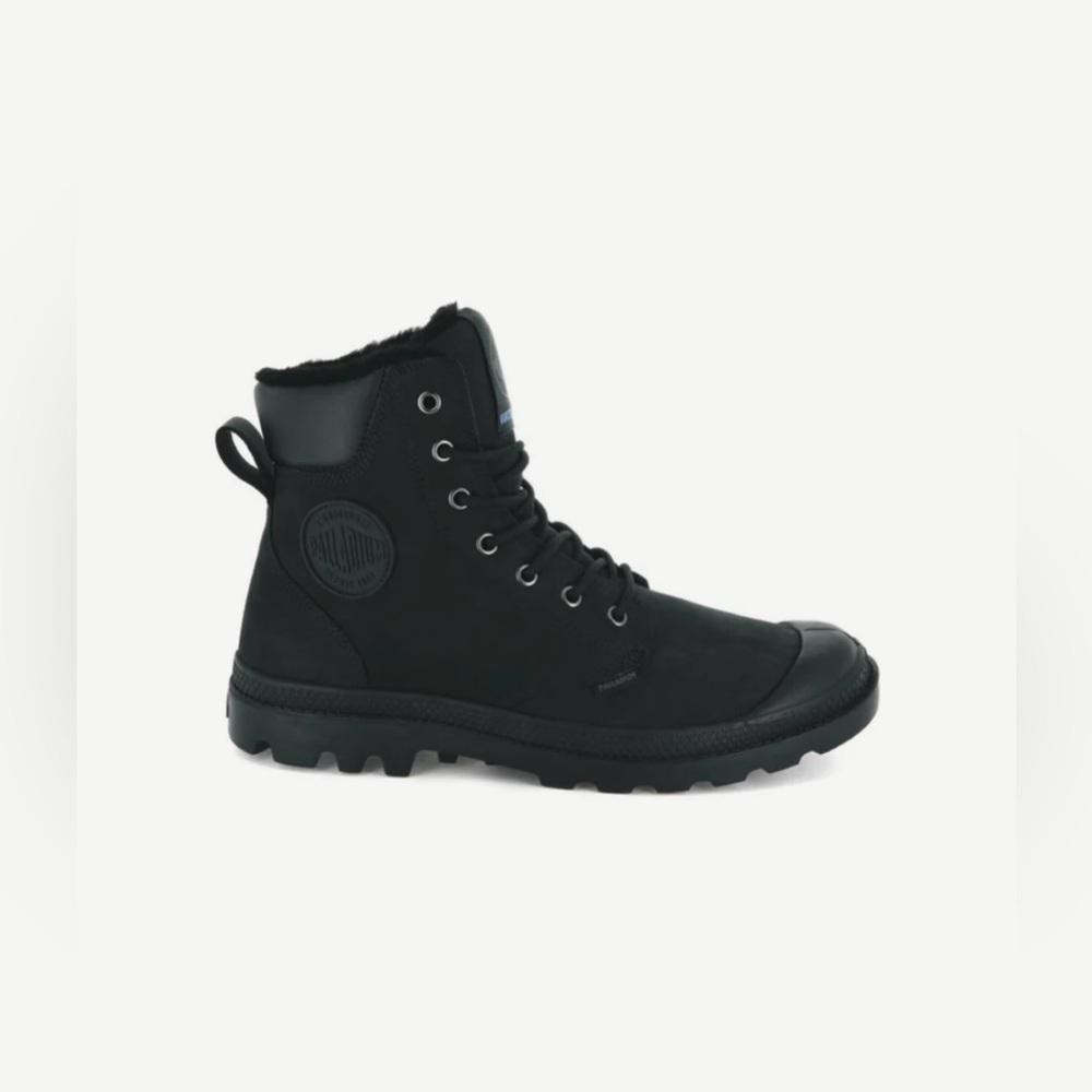 Palladium Black Lace-Up Combat Boot